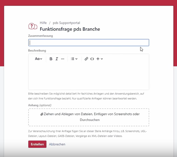 pds Supportpotal Supportanfrage